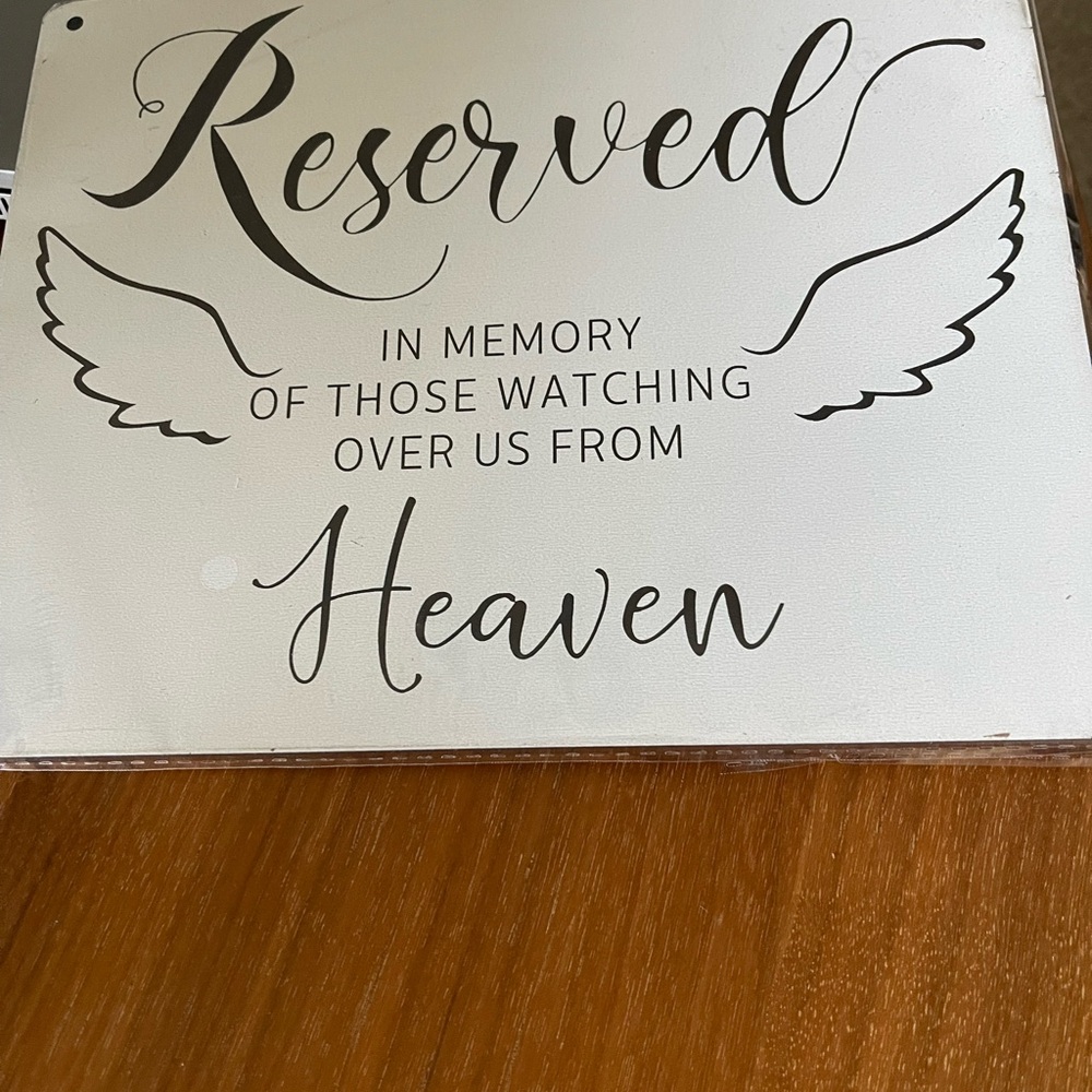 White Reserved Memorial Sign
